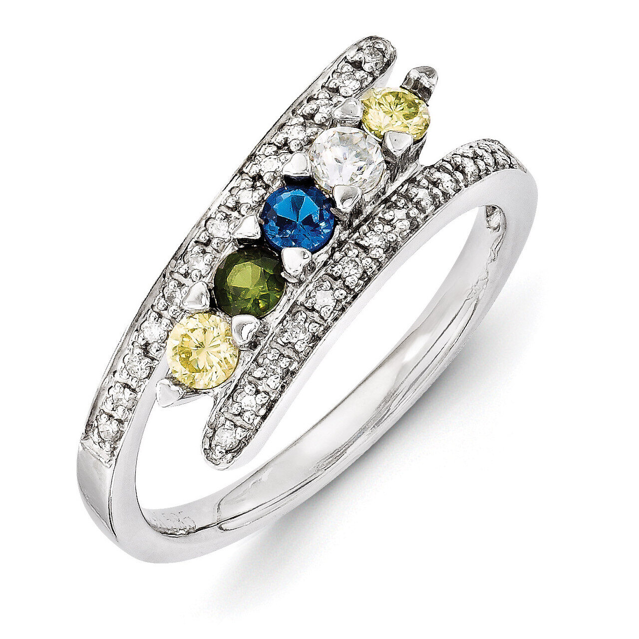 5 Birthstones Family Jewelry Diamond Semi-Set Ring 14k White Gold XMRW33/5, MPN: XMRW33/5, 88395738…