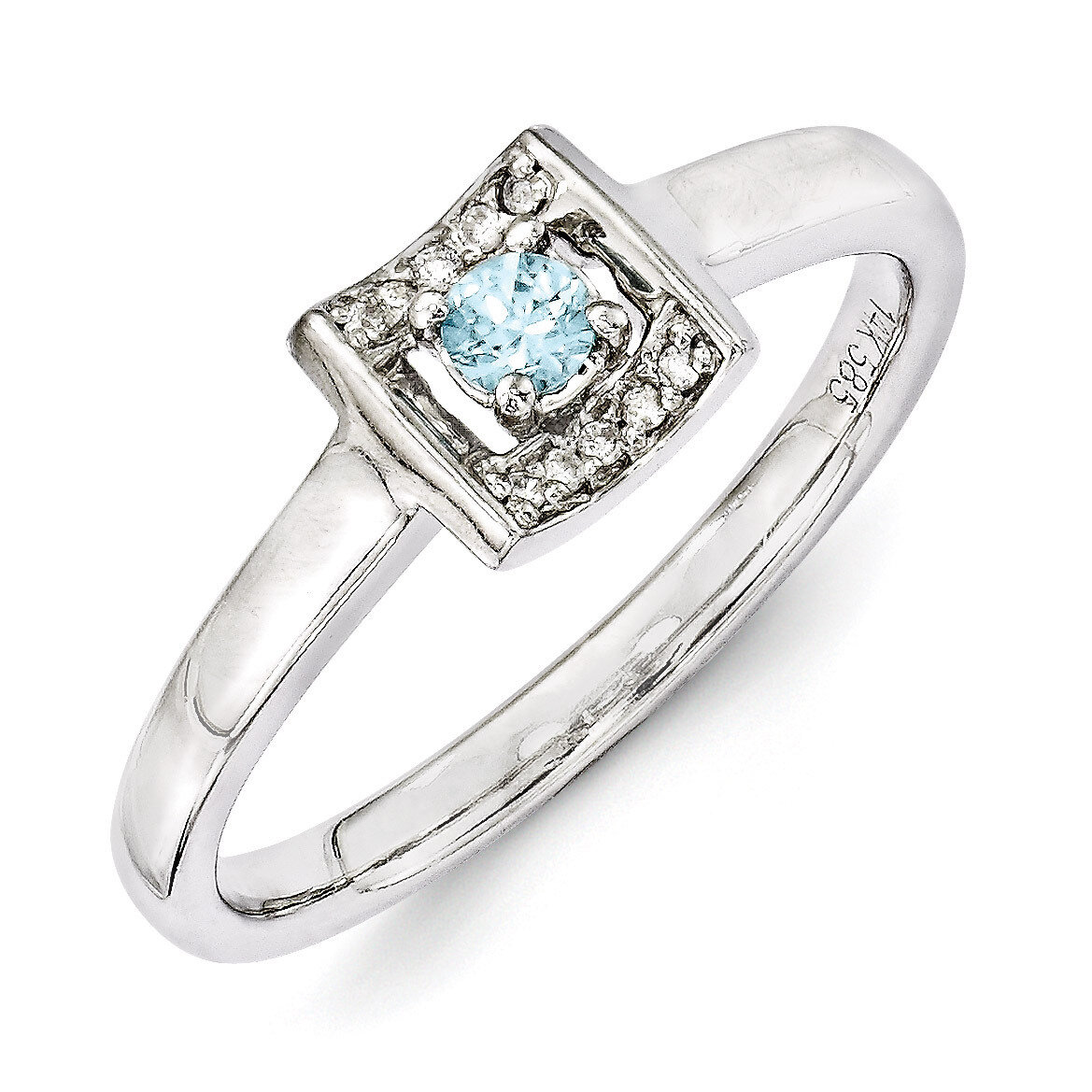 1 Birthstone Family Jewelry Diamond Semi-Set Ring 14k White Gold XMRW34/1