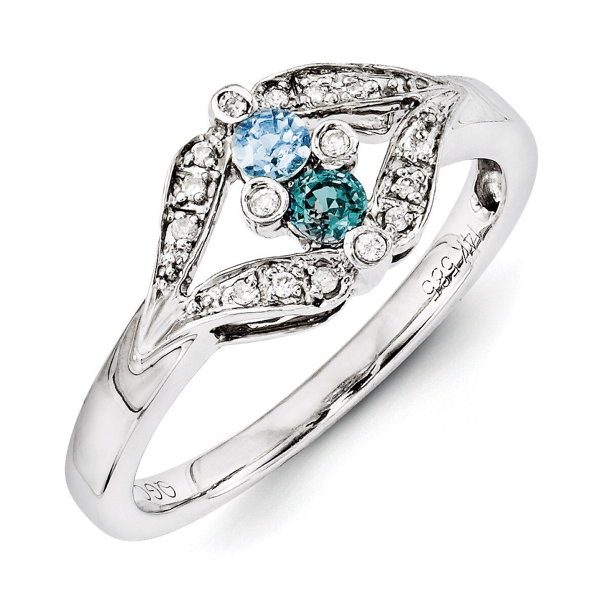 2 Birthstones Family Jewelry Diamond Semi-Set Ring 14k White Gold XMRW38/2, MPN: XMRW38/2, 88395742…