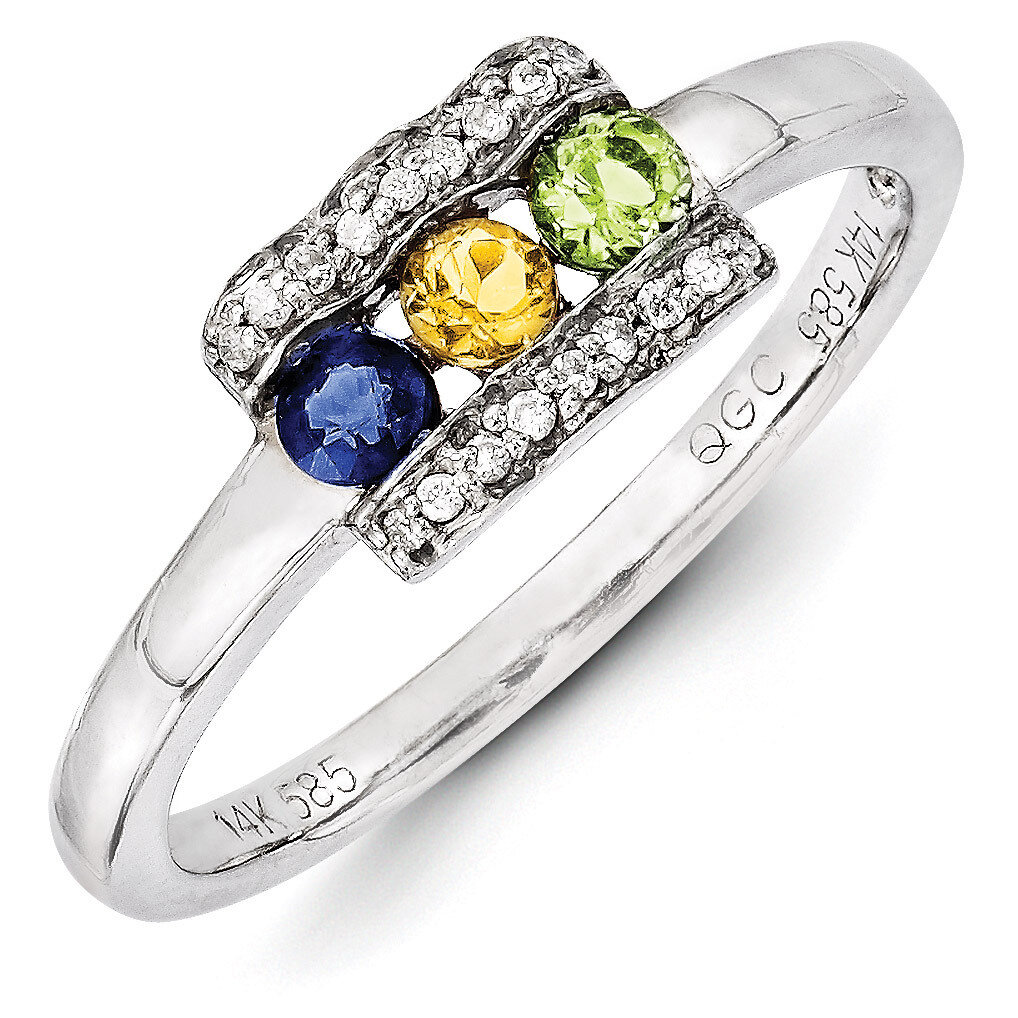 3 Birthstones Family Jewelry Diamond Semi-Set Ring 14k White Gold XMRW44/3, MPN: XMRW44/3, 88395742…