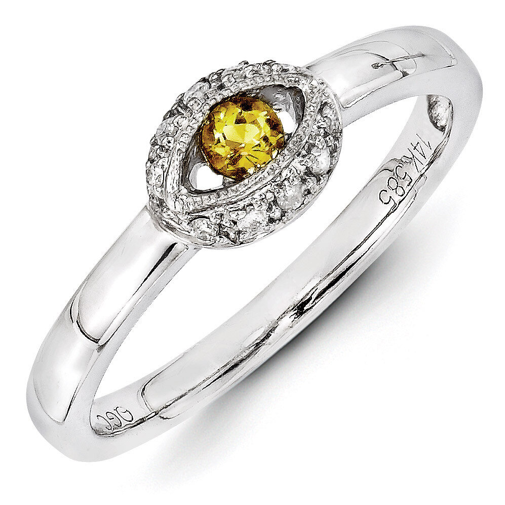 1 Birthstone Family Jewelry Diamond Semi-Set Ring 14k White Gold XMRW47/1