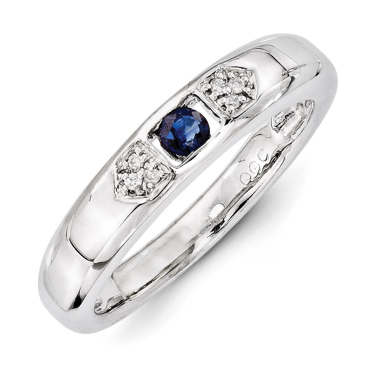 1 Birthstone Family Jewelry Diamond Semi-Set Ring 14k White Gold XMRW48/1