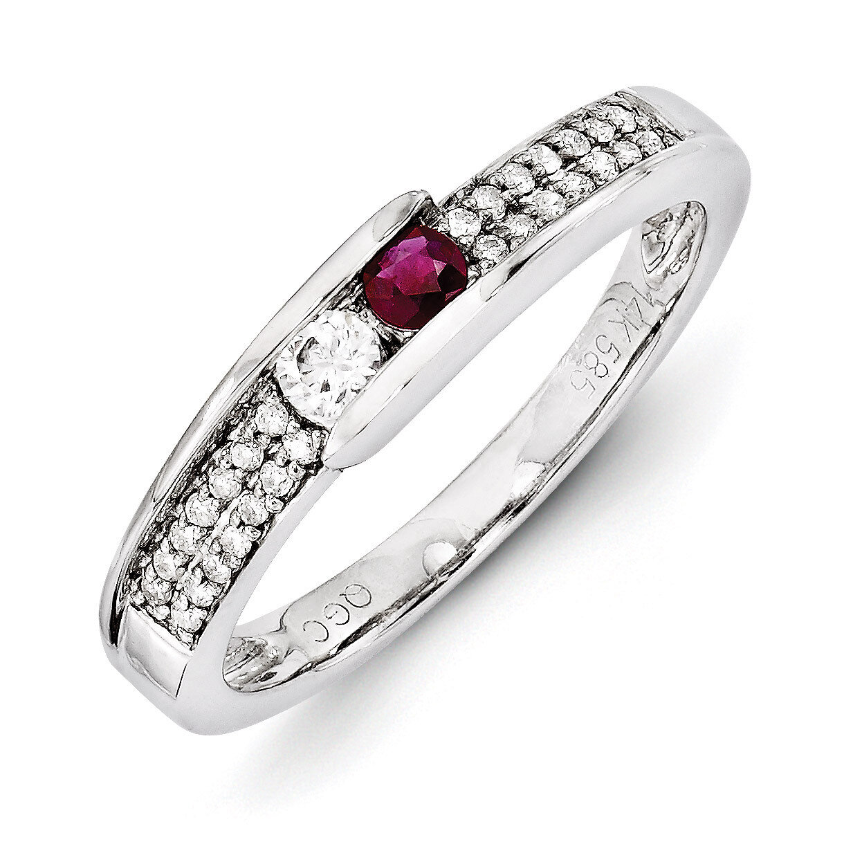 2 Birthstones Family Jewelry Diamond Semi-Set Ring 14k White Gold XMRW49/2, MPN: XMRW49/2, 88395738…