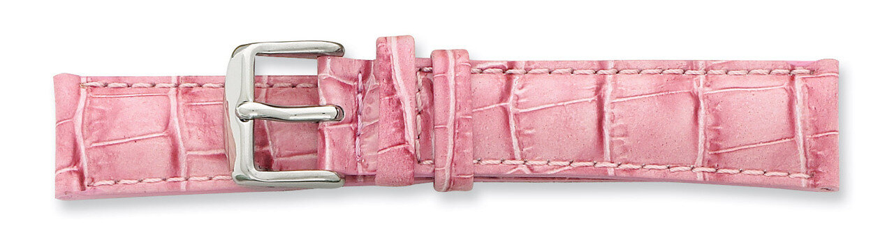 18mm Pink Crocodile Grain Chrono Watch Band 7.5 Inch Silver-tone Buckle BA101-18, MPN: BA101-18, 60…
