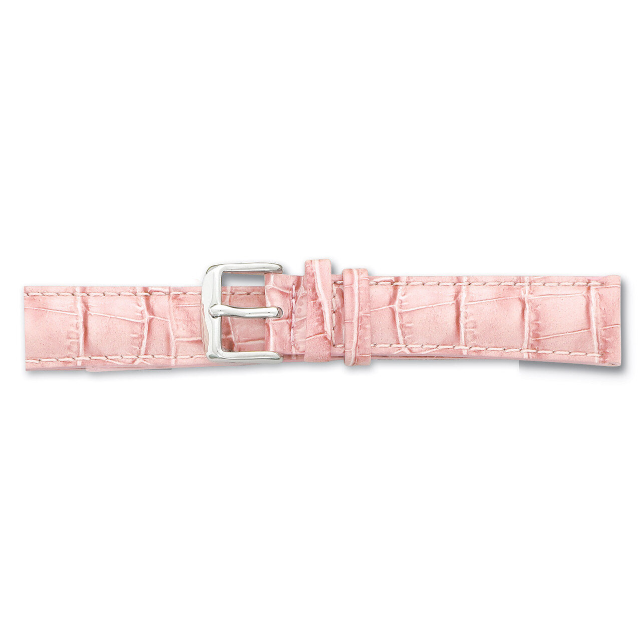 20mm Long Pink Crocodile Grain Chrono Watch Band Silver-tone Buckle BA101L-20, MPN: BA101L-20, 6022…