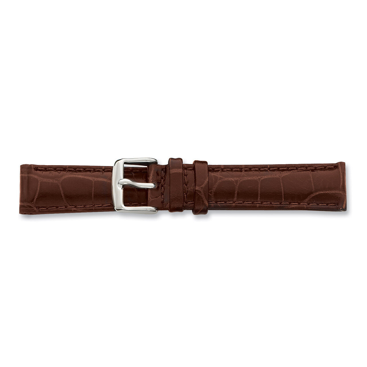 26mm Brown Crocodile Chrono Watch Band 7.5 Inch Silver-tone Buckle BA102-26, MPN: BA102-26, 8867741…