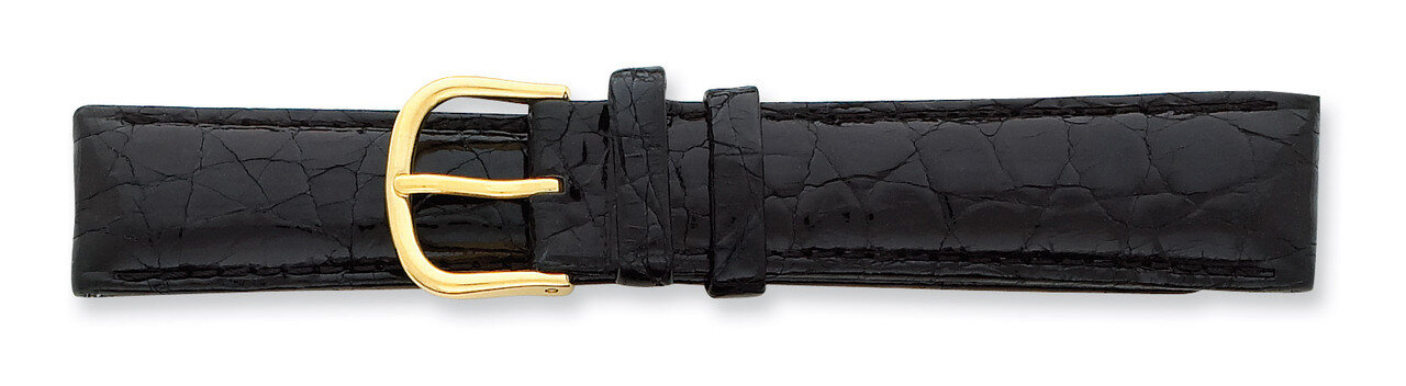 16mm Black Genuine Crocodile Buckle Watch Band 7.5 Inch Gold-tone BA129-16, MPN: BA129-16, 88677414…