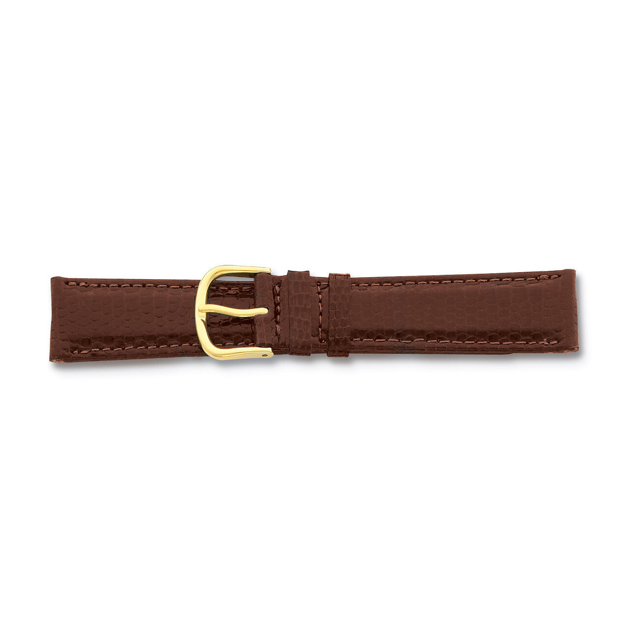 20mm Brown Genuine Lizard Buckle Watch Band 7.5 Inch Gold-tone BA146-20, MPN: BA146-20, 886774142487