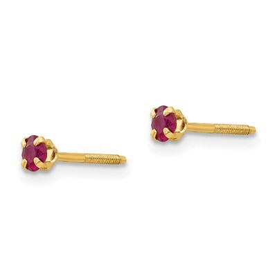 3mm Ruby Earrings - 14k Gold GK118 by Madi K, MPN: GK118, 883957027197