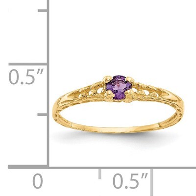 3mm Amethyst Birthstone Baby Ring - 14k Gold GK125 by Madi K, MPN: GK125, 886774342375