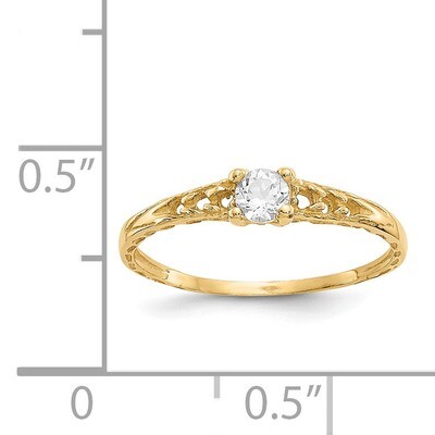 3mm White Topaz Birthstone Baby Ring - 14k Gold GK127 by Madi K, MPN: GK127, 886774342399