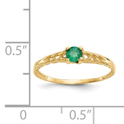 3mm Emerald Birthstone Baby Ring - 14k Gold GK128 by Madi K, MPN: GK128, 886774342405