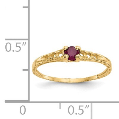 3mm Ruby Birthstone Baby Ring - 14k Gold GK130 by Madi K, MPN: GK130, 886774342429