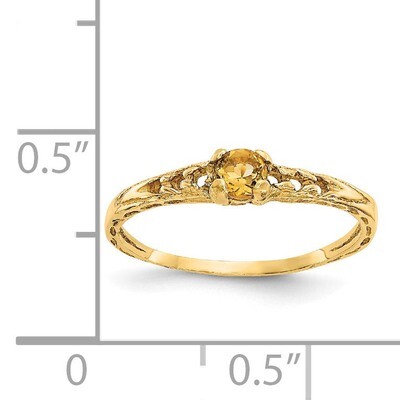 3mm Citrine Birthstone Baby Ring - 14k Gold GK134 by Madi K, MPN: GK134, 886774342467