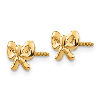Bows Screwback Earrings - 14k Gold GK188 by Madi K, MPN: GK188, 886774341903