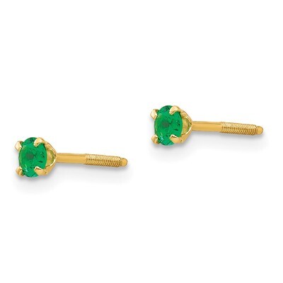 3mm Emerald Birthstone Earrings - 14k Gold GK197 by Madi K, MPN: GK197, 883957528885