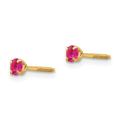 3mm Ruby Birthstone Earrings - 14k Gold GK199 by Madi K, MPN: GK199, 883957518497