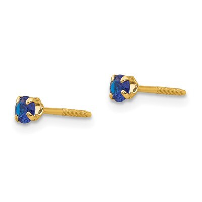 3mm Blue Spinel Birthstone Earrings - 14k Gold GK201 by Madi K, MPN: GK201, 883957542027