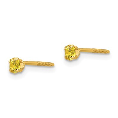 3mm Citrine Earrings - 14k Gold GK203 by Madi K, MPN: GK203, 883957430898