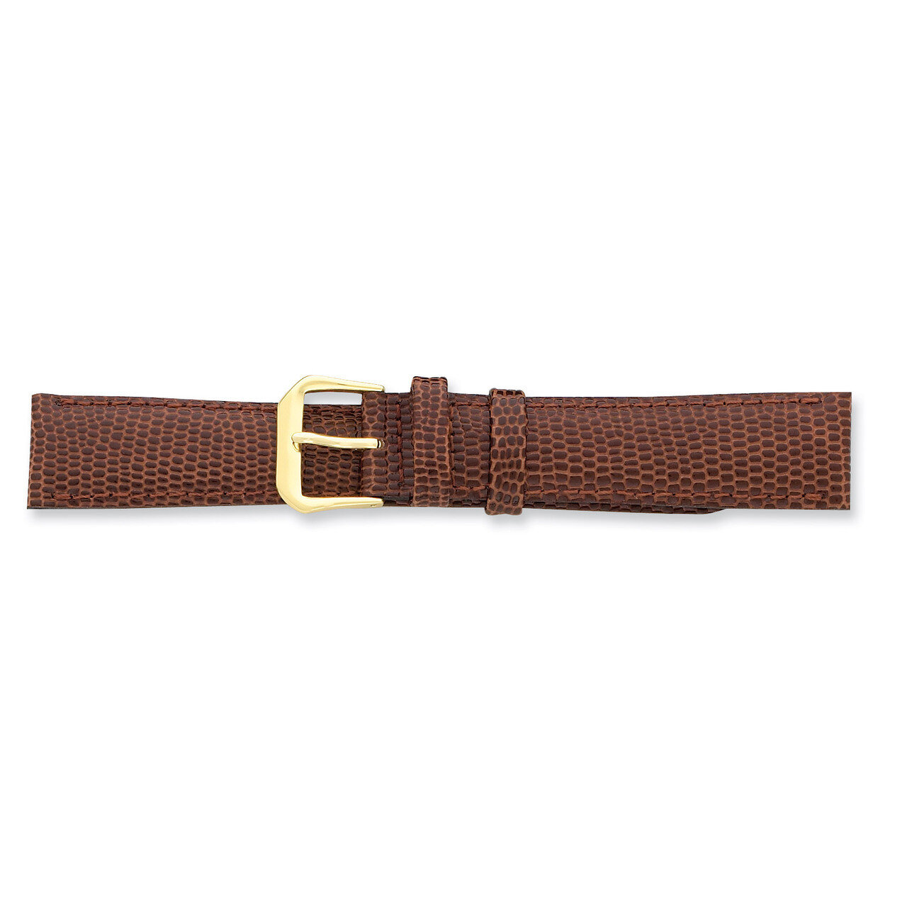 17mm Havana Lizard Grain Leather Buckle Watch Band 7.5 Inch Gold-tone BA17-17, MPN: BA17-17, 886774…