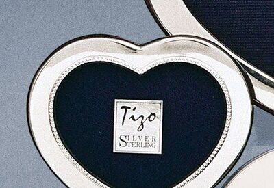 Tizo Bead Heart 2 x 3 Inch Sterling Silver Picture Frame, MPN: 1956-23,