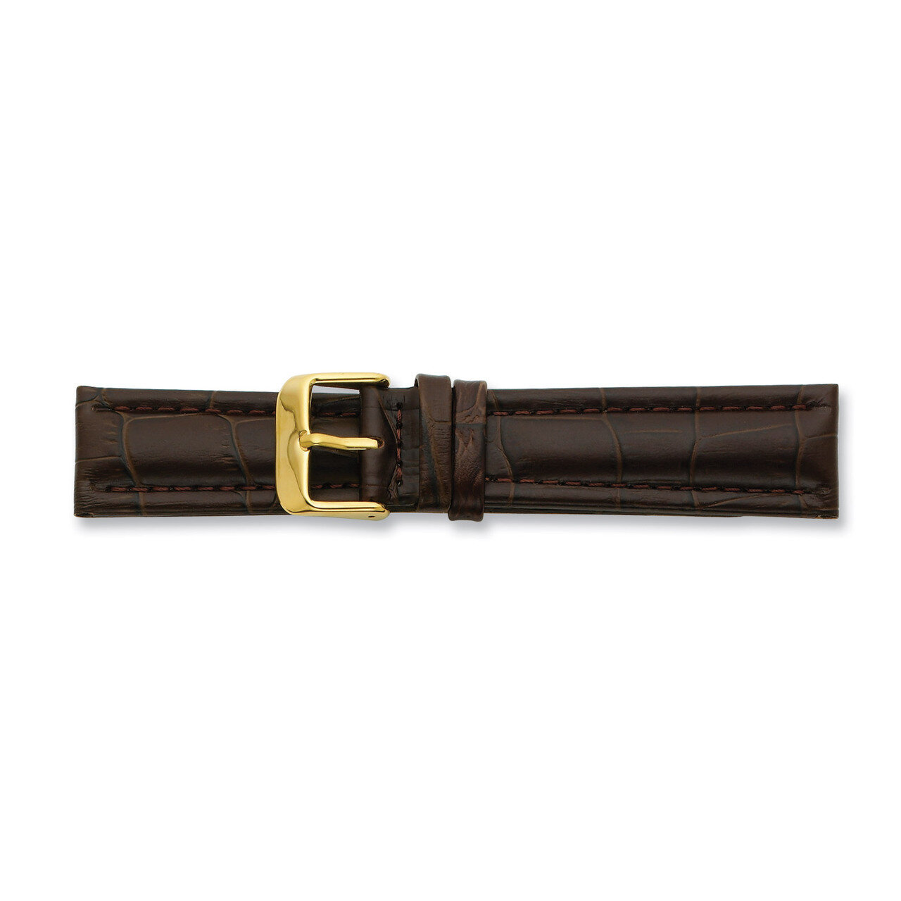 26mm Brown Matte Alligator Grain Buckle Watch Band 7.5 Inch Gold-tone BA209-26, MPN: BA209-26, 8867…