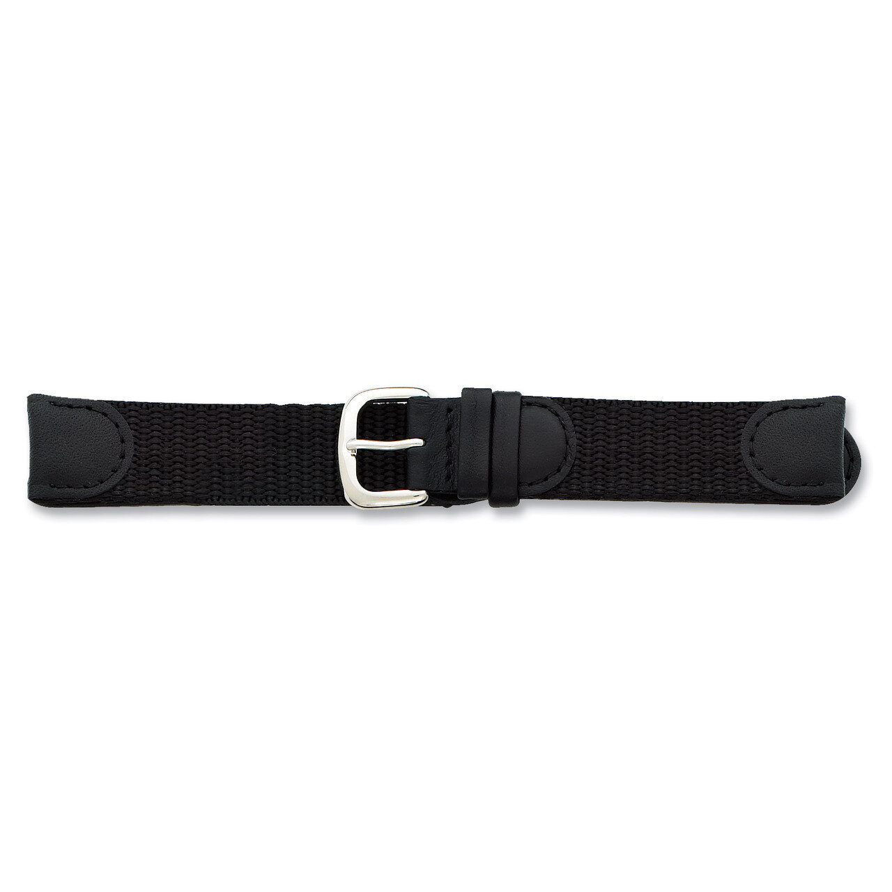 16mm Black Army Style Fabric Watch Band 7.75 Inch Silver-tone Buckle BA21-16, MPN: BA21-16, 6022696…