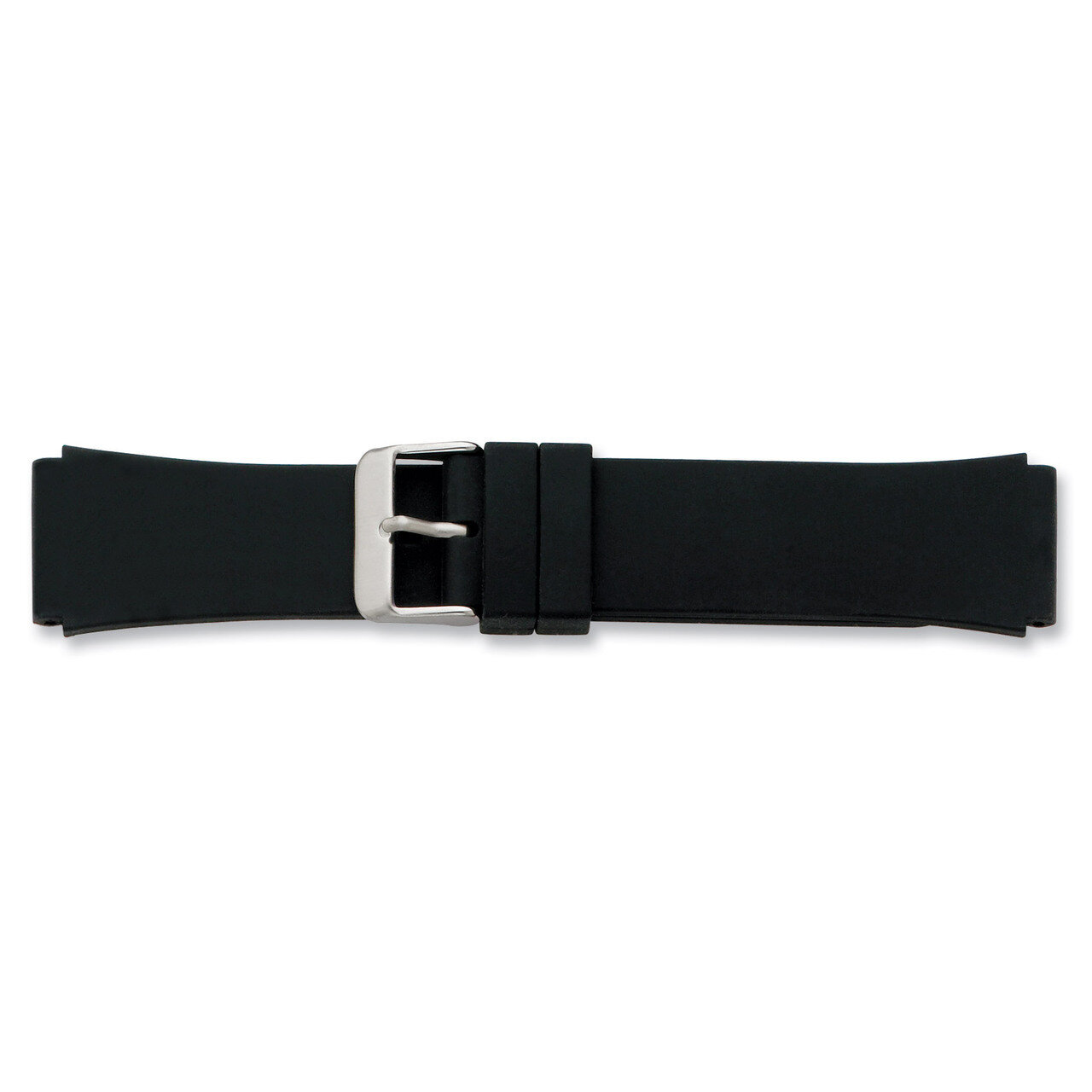 20mm Black Smooth Silicone Rubber Watch Band 8 Inch Silver-tone Buckle BA217-20, MPN: BA217-20, 886…