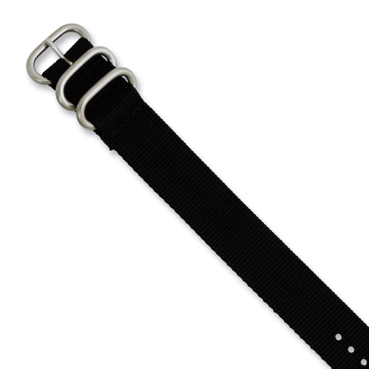 26mm Black Military-style Nylon Watch Band 10.5 Inch Silver-tone Buckle BA227-26, MPN: BA227-26, 88…