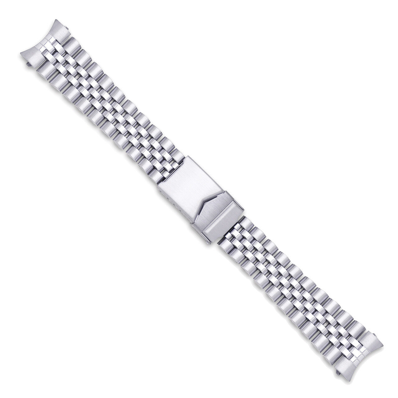 18-22mm Silver-tone Jubilee-style with Deploy Solid Watch Band BA231