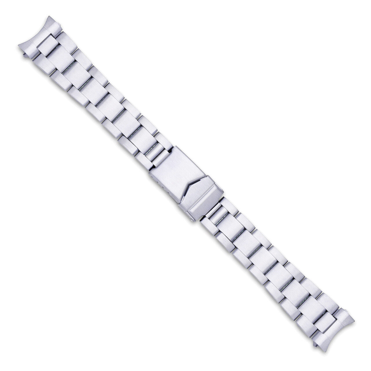 18 &amp; 20mm Silver-tone Oyster-Style with Deploy Solid Watch Band BA246, MPN: BA246, 886774145761