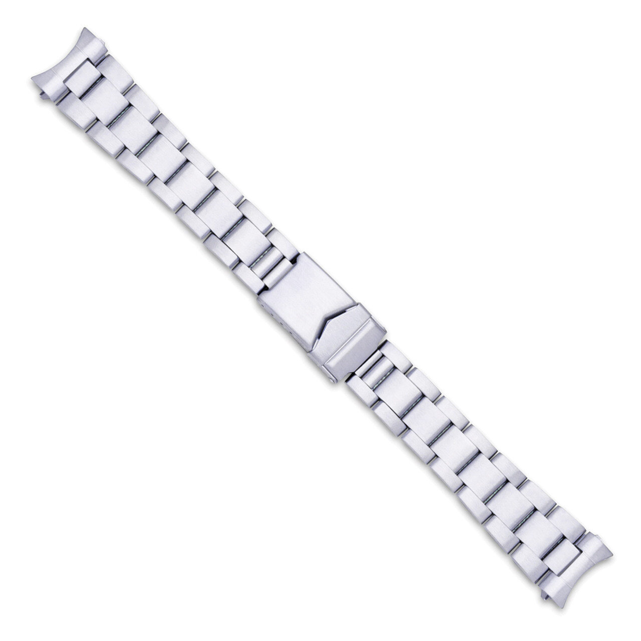 18-20mm Silver-tone Oyster-Style with Deploy Link Watch Band BA256