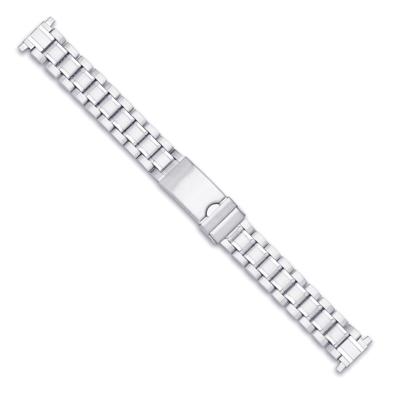 12-18mm Lady Silver-tone Oyster with Deploy Satin Mirror Watch Band BA267, MPN: BA267, 886774145990