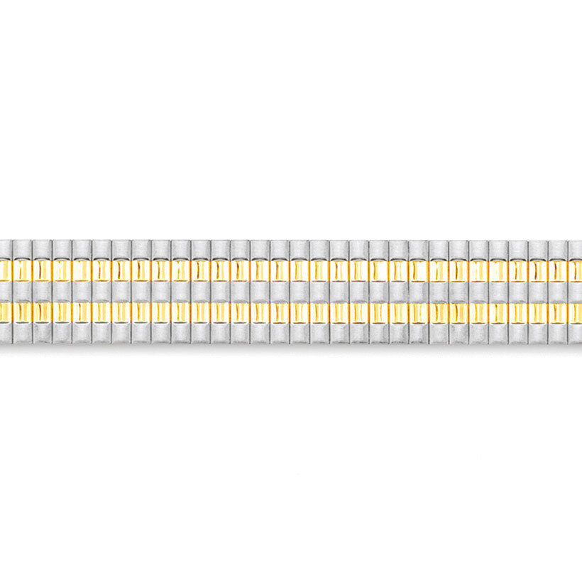 12-16mm Two-tone ThinFlexo Satin Mirror Expansion Watch Band BA272, MPN: BA272, 886774146041