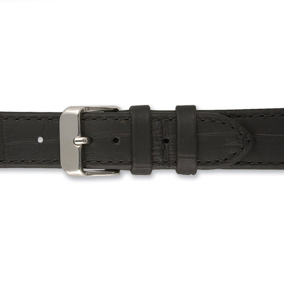 Black 24mm Matte Gator Grain Calfskin Watch Band 7.75 Inch BA312-24, MPN: BA312-24, 191101094033