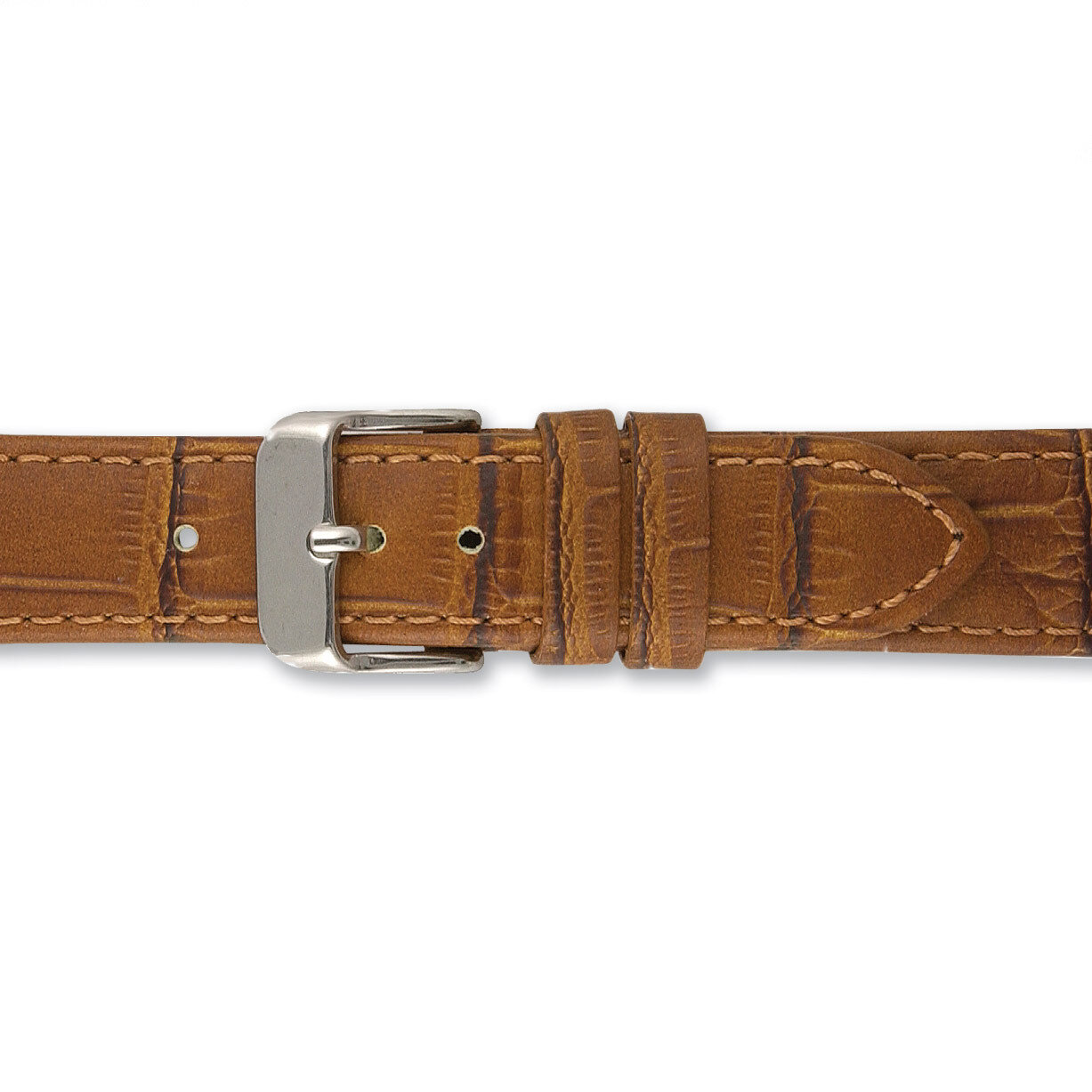 Light Brown 20mm Matte Gator Grain Calfskin Watch Band 7.75 Inch BA313-20