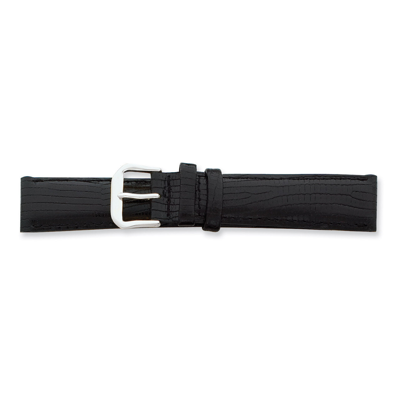 14mm Black Snake Grain Leather Watch Band 6.75 Inch Silver-tone Buckle BAW116-14, MPN: BAW116-14, 8…