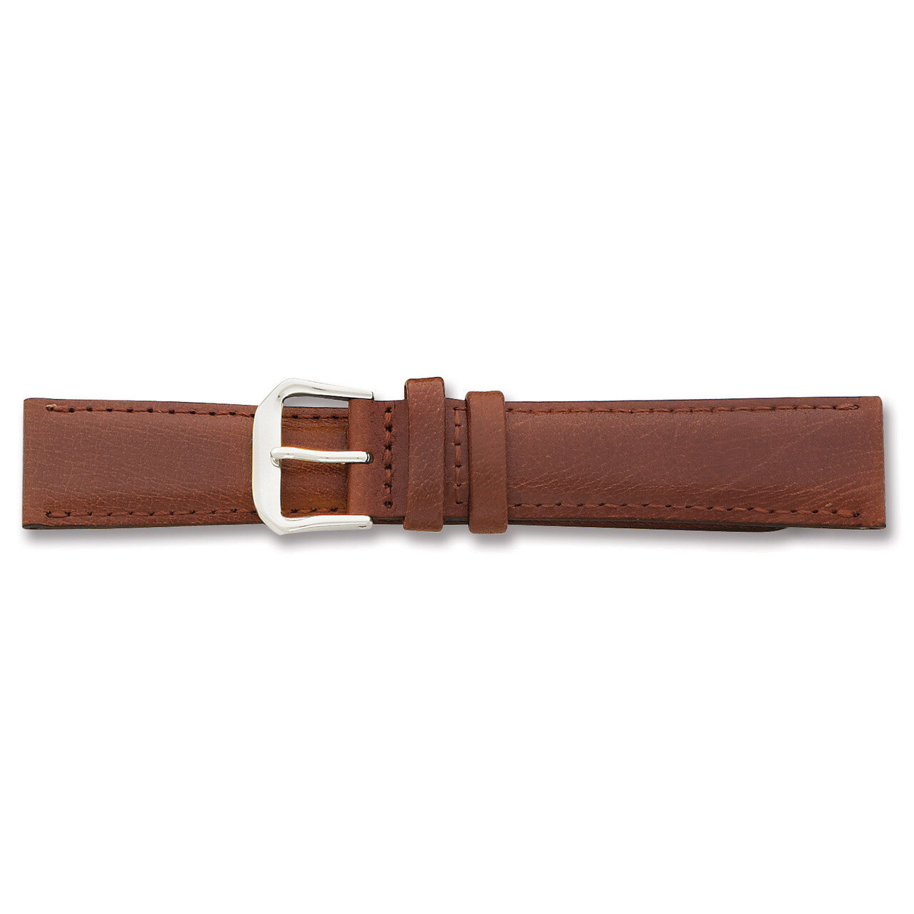 16mm Havana Smooth Leather Watch Band 7.5 Inch Silver-tone Buckle BAW117-16, MPN: BAW117-16, 602269…