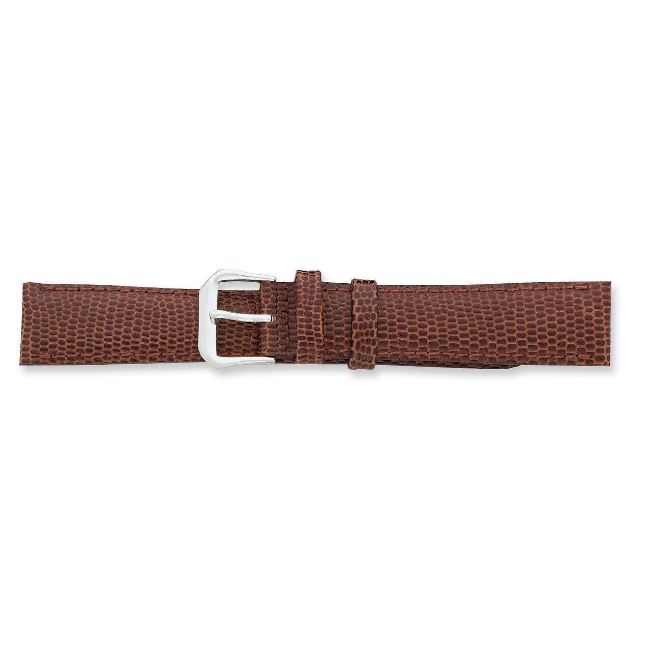 16mm Short Havana Lzrd Grain Leather Watch Band 6.75 Inch Silver-tone Buckle BAW17S-16, MPN: BAW17S…