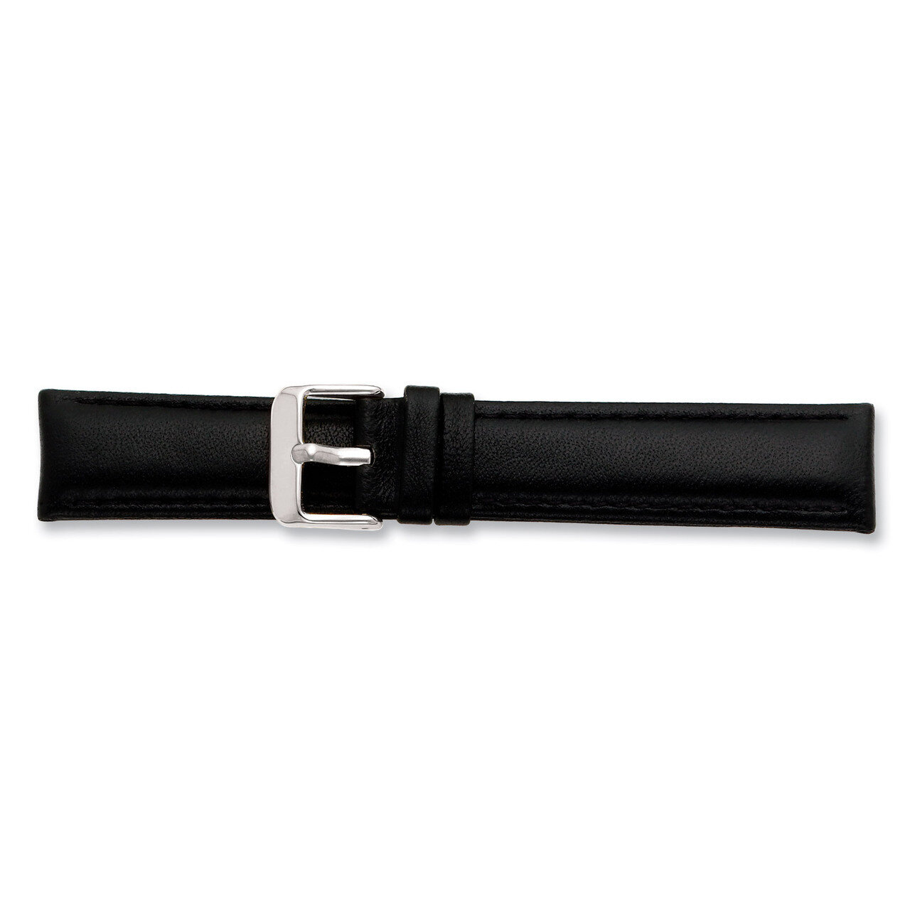 19mm Black Glove Leather Watch Band 7.75 Inch Silver-tone Buckle BAW195-19, MPN: BAW195-19, 8867741…