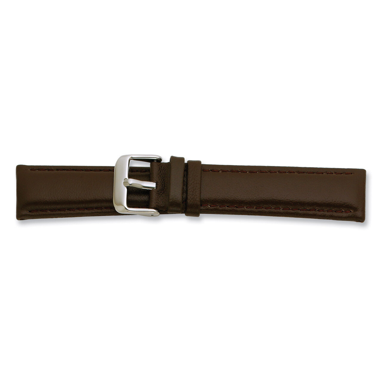 24mm Brown Glove Leather Watch Band 7.75 Inch Silver-tone Buckle BAW196-24, MPN: BAW196-24, 8867741…