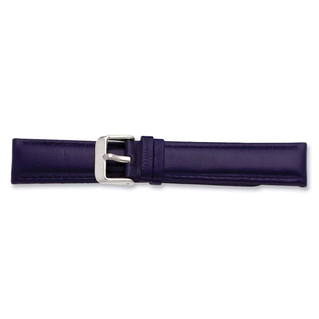 14mm Navy Glove Leather Watch Band 6.75 Inch Silver-tone Buckle BAW198-14