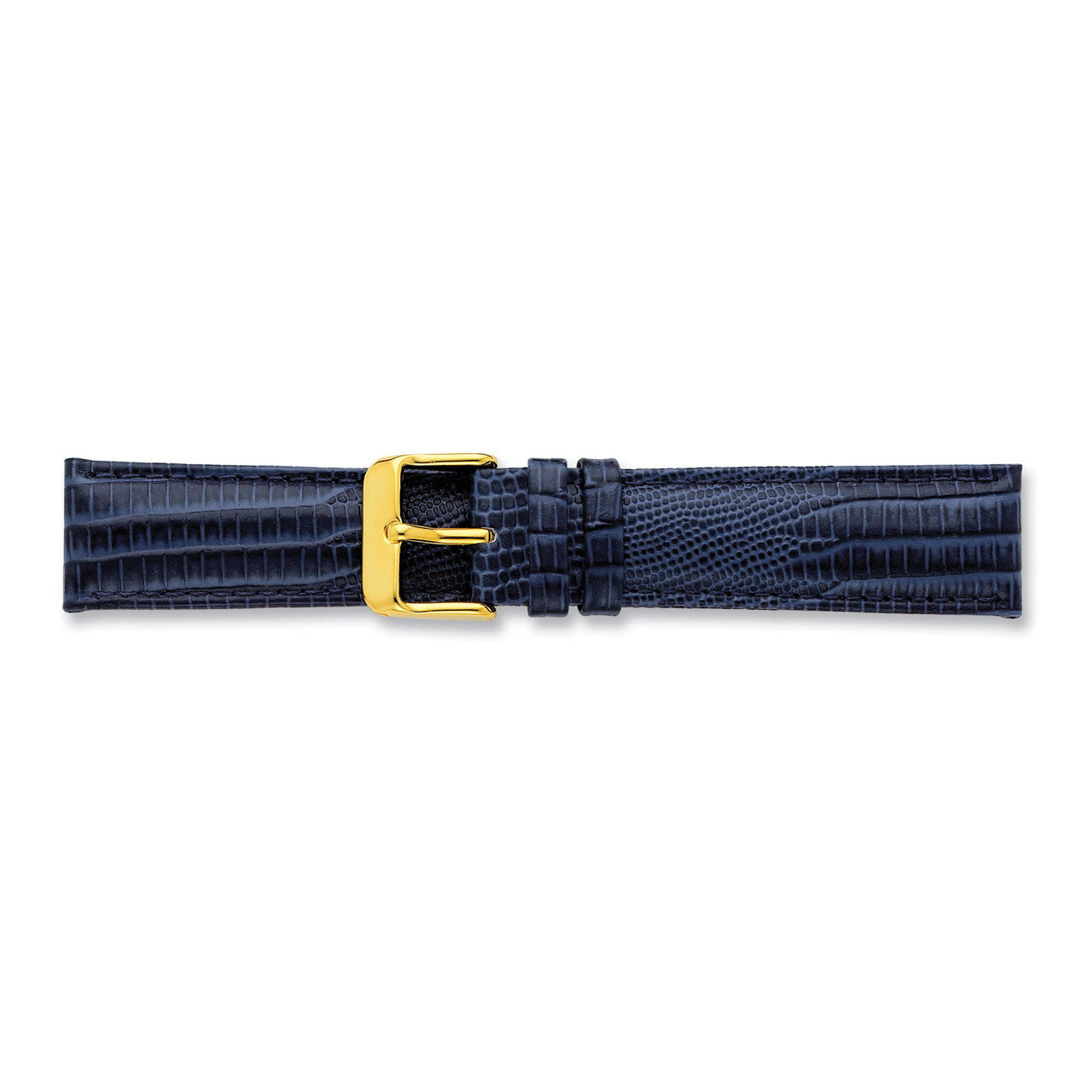 19mm Navy Teju Lizzard Grain Leather Watch Band 7.5 Inch Silver-tone Buckle BAW204-19, MPN: BAW204-…