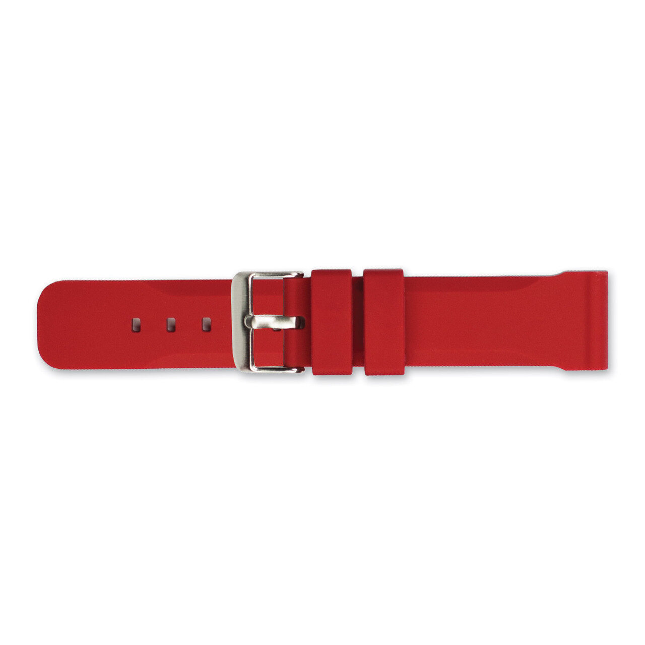 20mm Red Silicone Rubber Watch Band 8 Inch Silver-tone Buckle BAW325-20, MPN: BAW325-20, 6022697210…