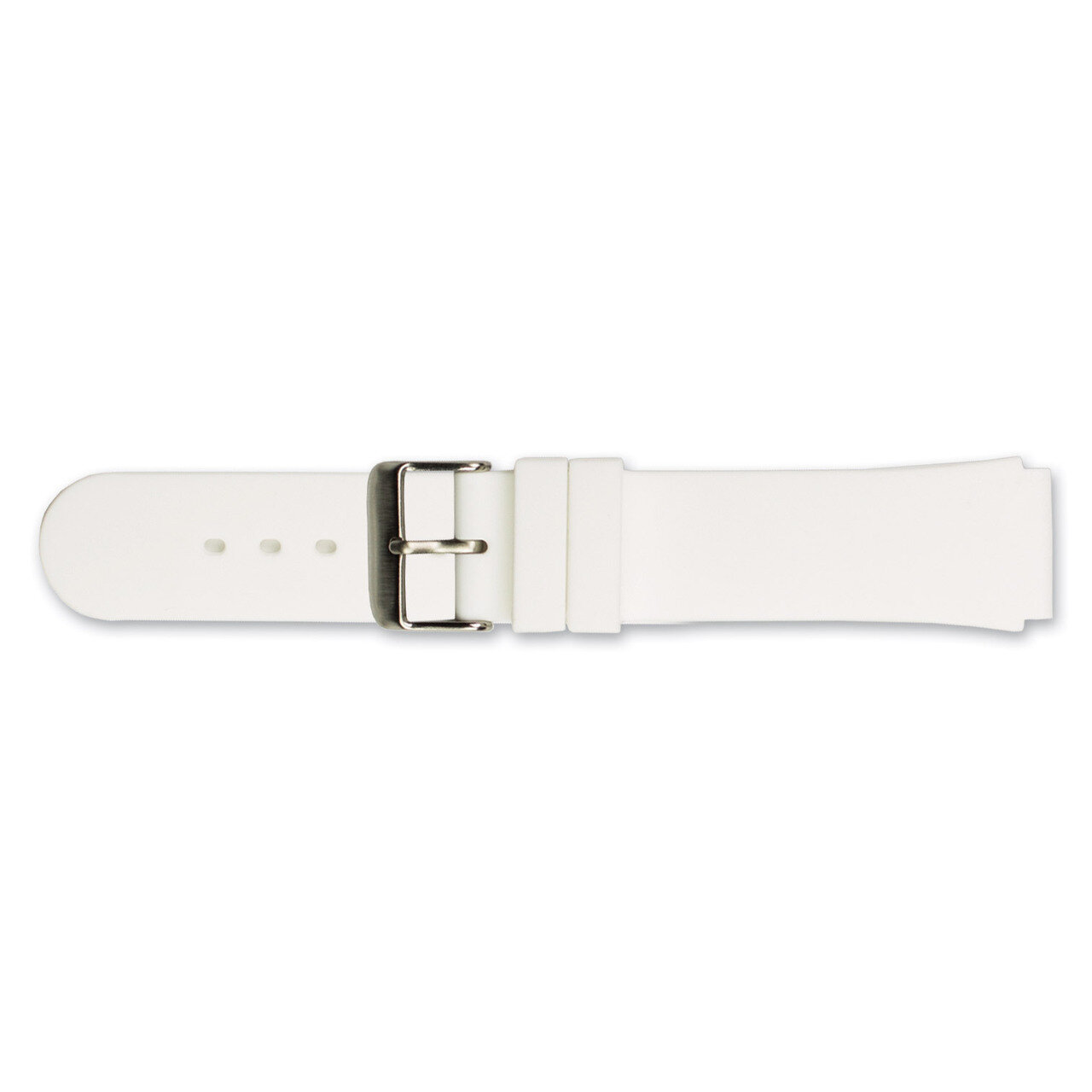 20mm White Silicone Rubber Watch Band 7.75 Inch Silver-tone Buckle BAW326-20, MPN: BAW326-20, 60226…