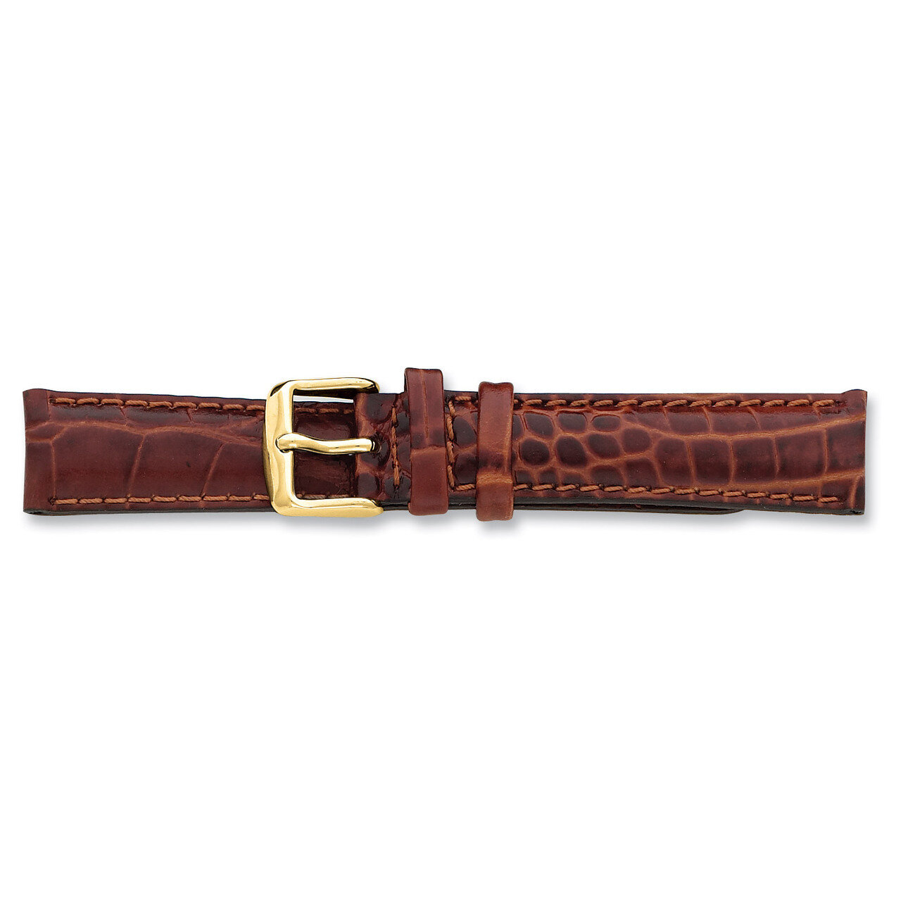 12mm Havana Crocodile Chrono Buckle Watch Band 6.75 Inch Gold-tone BAY104-12, MPN: BAY104-12, 60226…