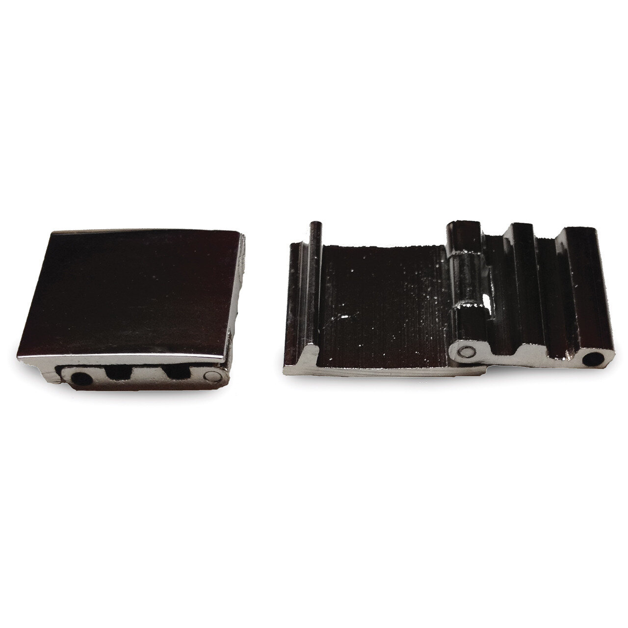 4mm Solid Nickel-plated Brass Two Channel Fold-over Clasp 4 Inch FTL134W-4, MPN: FTL134W-4,