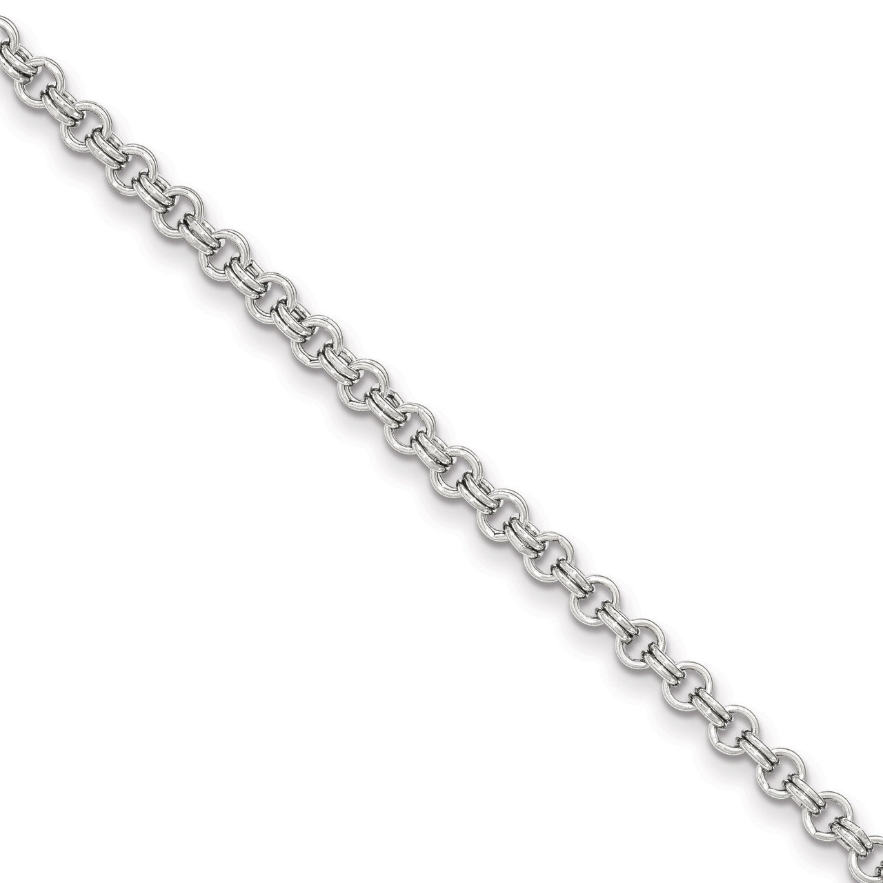 Silver-tone Brass 4.25mm Double LInk Cable Pocket Watch Chain FTL159W, MPN: FTL159W,