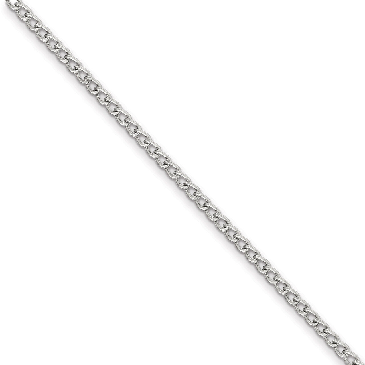 Silver-tone Steel 3.25mm Curb Pocket Watch Chain FTL164W, MPN: FTL164W,