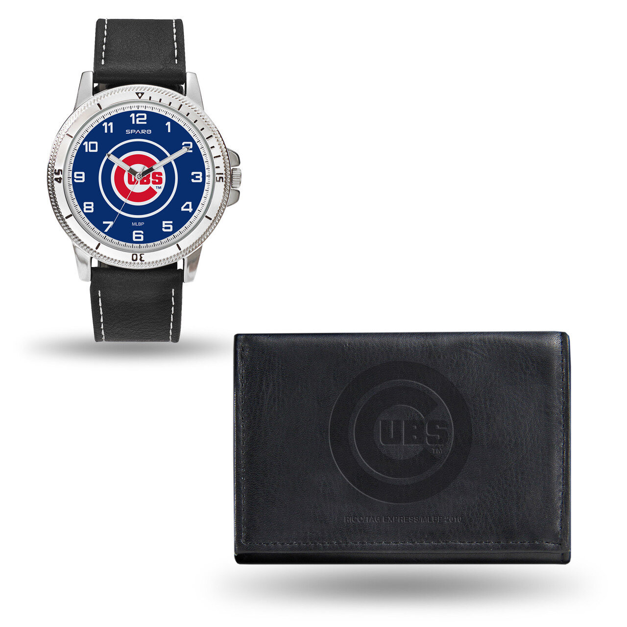 Chicago Cubs Black Leather Watch & Wallet Set GC4914